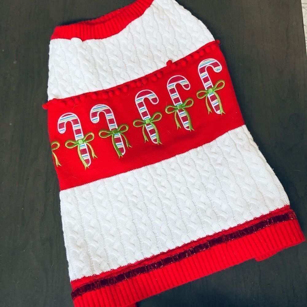 XL Christmas Dog Candy Cane Sweater